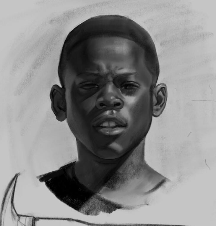 Portrait &amp; Value Study, 2024, Digital Art