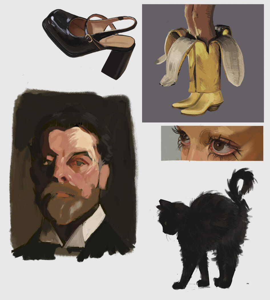 Netch & Nib: Colour Study of various subjects from Pinterest and John Singer Sargent.